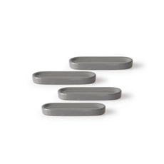 PRELUDE 素色橢圓湯匙筷架, 木炭, 4個