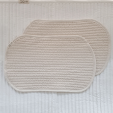 AiRabbit 嬰幼兒純棉線條絎縫雙面吸汗墊 寶寶枕頭 無固定帶, 1個, 米色