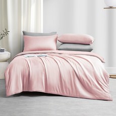 J-bedtime 床寢時光 萊賽爾天柔絲純色雙人被套 P7669M, 質感藕