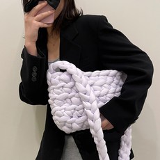 Clair 手工胖胖線手提包 DIY材料包 中型, TYPE 11 白色, 1套