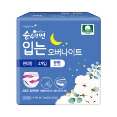 순수한면 입는 오버나이트, 중대형, 4개입, 1개