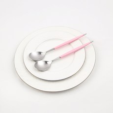 보겐 몽블랑 큐티 커트러리 숟가락, 핑크, 단품, 2개