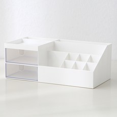 Lalamiz Twobind 迷你收納盒化妝品整理盒 SN074 白色 24.5 x 12 x 9.1 cm, 1個