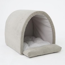 REDPUPPY 寵物 ZAMZAM 圓形屋 + 坐墊套組, 深米色, 1套