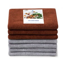 SSCSSAC 咖啡廳抹布 灰色4入 + 棕色3入, 1套