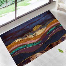 月亮與山丘印象素描地墊 地毯, 07