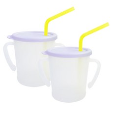 아가프라 뉴매직 빨대컵, 300ml, 2개, 핑크 + 퍼플