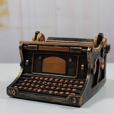 The Flow Commerce 復古打字機室內裝飾園藝多肉迷你花盆, 青銅, 1個