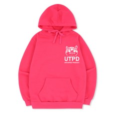 언탭트 남성용 빅사이즈 큐티냐옹 기모 후드 티셔츠