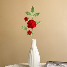 Jamie Market 手工針織室內裝飾品 玫瑰花, 紅色