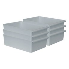 KAZT 把手食品儲藏室收納整理籃, 灰色, 6個