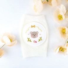 Le Meilleur 幼兒用鬆緊帶刺繡護膝 左右一組, 1套, 小熊