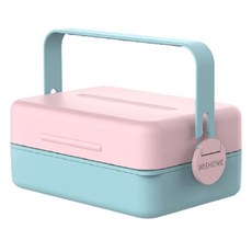 Howell野餐沙拉2層便當盒 B型, 粉色+藍色, 1個