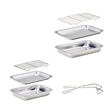 LIVING AT HOME 餐盤 M號+底盤 M號+條狀隔版 M號+餐盤L號+底盤 L號+條狀隔版 L號+隔熱鉗, 1組