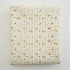 나비손길 사각 누비 대폭 원단, 미니 멍냥곰 내추럴, 1개