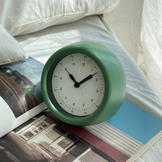 NASKAPI 粉彩環靜音桌上&壁掛兩用時鐘, 綠色