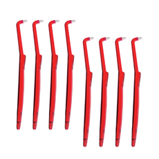 BonNee 寵物001 圓錐形刷毛 寵物牙刷 ssc 7入 + 隨機 1入, 紅色, 1套