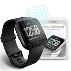 Ringke Fitbit Versa 特別版 鋼化玻璃 螢幕保護貼 4片 + 黏貼組, 單一顏色, 1套