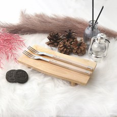 Bogen Solen方形餐具餐叉, 深米色, 2個