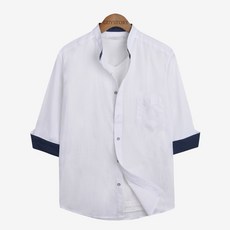 GUYSTORY 男款素色7分袖襯衫