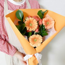 코코도르팜 생화 피치거베라믹스 꽃다발, 혼합색상