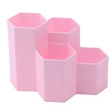 헤이조이 다용도 책상정리 수납 연필꽂이 4구, 핑크, 1개