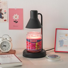 하리보 자캔들 + 플레인 캔들워머 + 전구 2p 세트, 블랙, 스트로베리해피니스