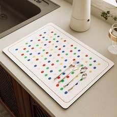ANSWERFIT 現代風珪藻土廚房餐具瀝水墊, 圓點 1