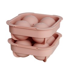 圓形冰塊模具 2件組, 桃粉色，桃粉色, 1組
