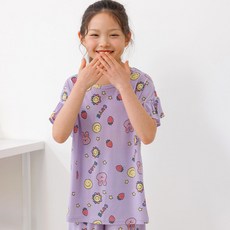 mabellechouchou 女童繪圖兔子涼感短袖 + 短褲套裝