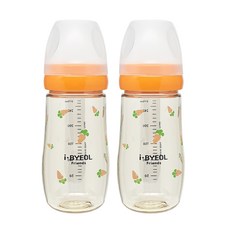 iBYEOL Friends 韓國製造 嬰兒胡蘿蔔 PPSU 奶瓶 270ml 雙入組, 不含奶嘴, 橘色, 1個