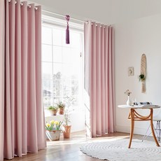 뷰하우스 메이즈 암막커튼 원톤 커튼봉 악세서리 세트