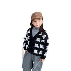 Misopapa 孩童精選小熊 V 領開衫