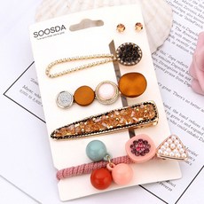 수스다 실용적 5종세트구성 귀걸이+헤어핀+실핀+머리끈 확실한 소확행 세트구성