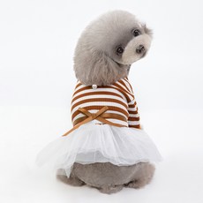 PASTEL PET 寵物紗裙連身裙, 棕色