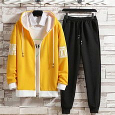 패션플로우 캐주얼 후드 티셔츠 + 바지 세트