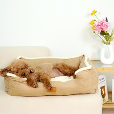 개과천선 강아지 몰리스 사각 방석, 파스텔 베이지