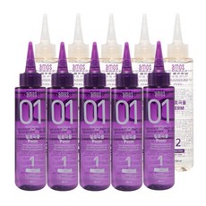 amos PROFESSIONAL 發酵穀物精華燙髮劑 第1劑 100ml 5入+第2劑 125ml 5入, 1套