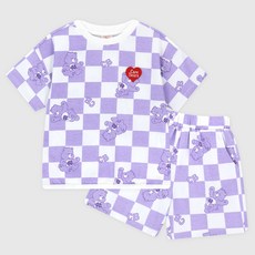 Care Bears 兒童好運熊淡色棋盤格上下著套裝