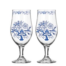 MAZUOKA 雞尾酒花紋玻璃杯 藍色, 2個