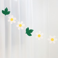 파티짱 데이지 잎사귀 펠트 가랜드, 혼합색상