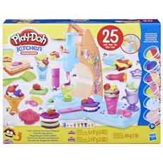 Hasbro 孩之寶 Play-Doh 培樂多 旋轉冰淇淋遊戲組 F73785L00, 混和顏色, 1006g, 1套