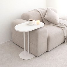 VICFUS 루디 침대 소파 사이드테이블, 화이트 화이트