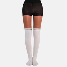 INCONTRO 假兩件高爾夫球襪, 1個, 咖啡色 白色線條