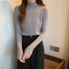 마켓에이 여성용 데미 반폴라 골지 니트