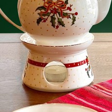Tealogic Christina 金邊茶壺保溫座, 白色, 1個