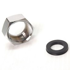 新多多小舖 曲管螺母+止水墊片5個一組 水龍頭零件 DIY修繕, 1組, 六分