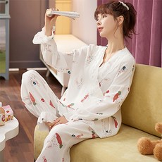 민성컴퍼니 산후 잠옷 수유복 파자마 상하 세트 #77277