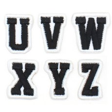 電繡布貼 英文字母, 1套, 黑色