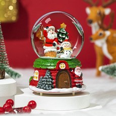 Quardi Christmas Snowball Waterball Music Box Mood Light Santa Chimney 大型, 混合顏色